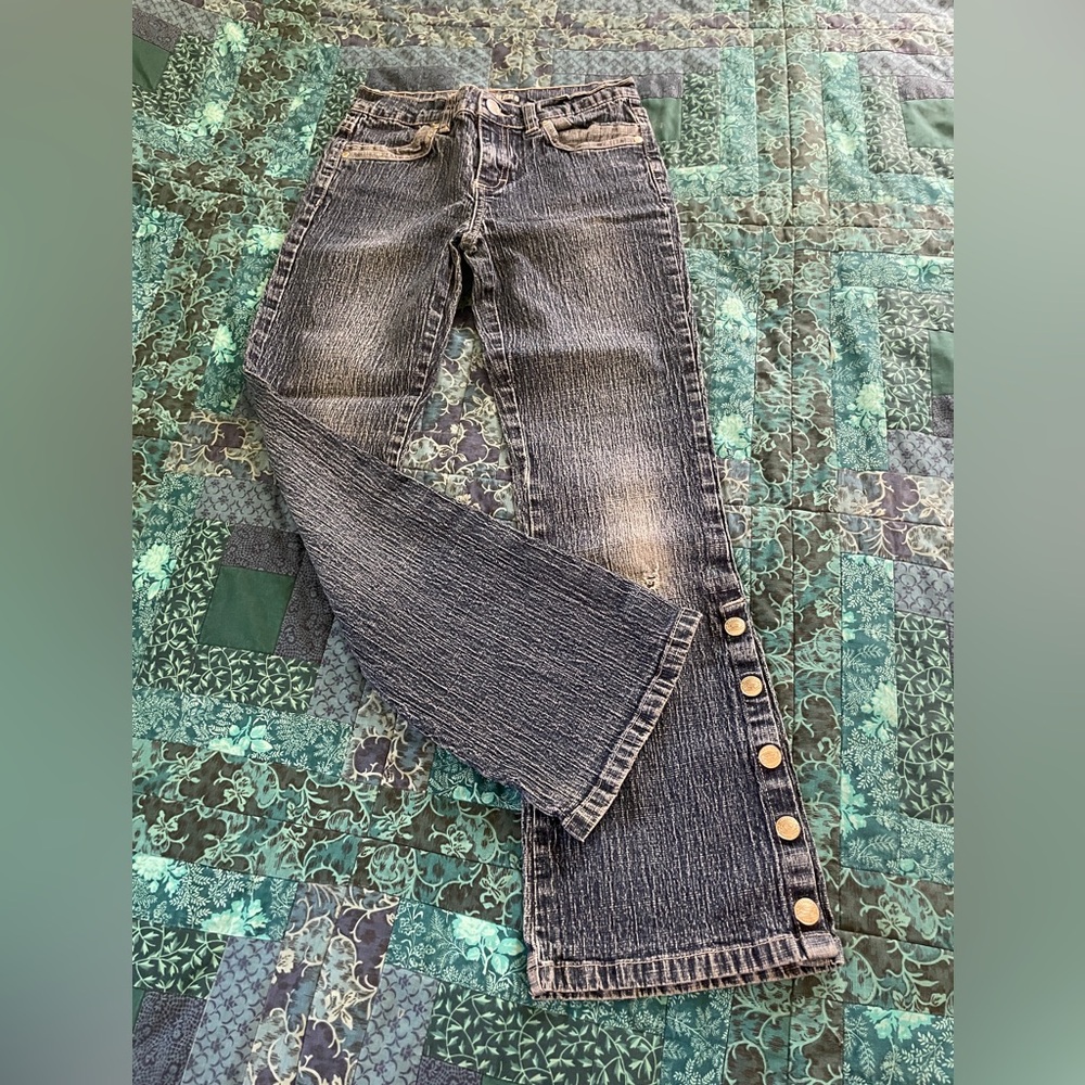 Skechers Flair Leg Blue Jeans Girls Size 10